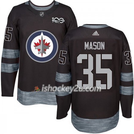 Mænd NHL Winnipeg Jets Trøje Steve Mason 35 1917-2017 100th Anniversary Adidas Sort Authentic